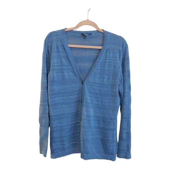 Lafayette 148 New York Sweaters - Lafayette 148 Blue Longsleeve Cardigan Size Medium
